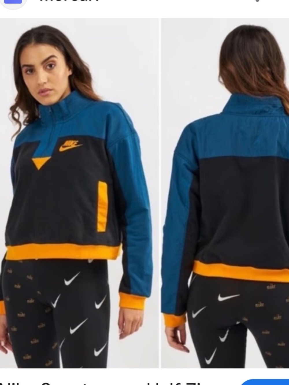 Nike Cropped Fleece Windbreaker Jacket